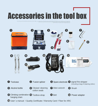 AI-10A AI-9 AI-6A AI-6C AI-6C+  Optial Fiber Fusion splicer Machine SM & MM With VFL OPM 5S Splicing Machine 6 Motors