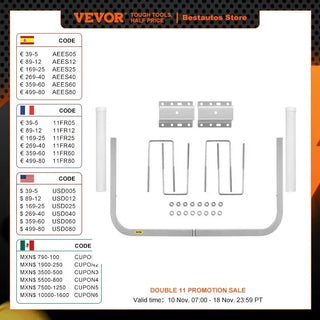 Boat Trailer Guide-ons 22" / 40" / 48" / 60" Steel Trailer Post w/2PCS PVC Tube Covers & Boat Accessories w/Mounting Parts