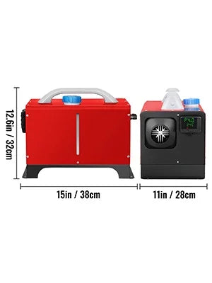 3 / 5 / 8KW 12V Diesel Air Heater All in One Mini Heater with Silencer LCD Switch Remote Control for Car Bus RV Trucks SUV