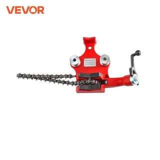 6in Screw Bench Chain Pipe Vise with Cast Iron Base and Crank Handle Manuel Holding Bending Large Plumbing Tool Table Vice