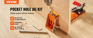 30 Pcs Pocket Hole Jig Kit Adjustable & Easy to Use Pocket Hole Jig System with Step Drills Wrenches Drill Stop Rings