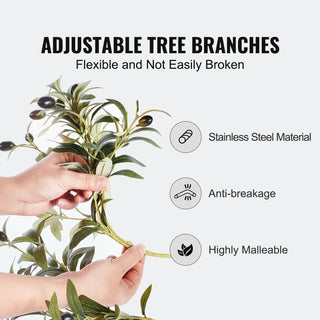 Artificial Olive Tree 4/5/6 FT Tall Faux Plant Secure PE Material & Anti-Tip Tilt Protection Low-Maintenance Tree for Home