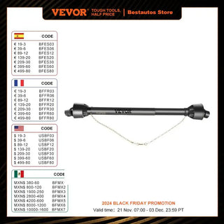 T4 PTO Drive Shaft 3/8" X 6 Spline Tractor End 3/8" X Round End Proving Robust Power Used for Mower Chipper Rotary Tiller