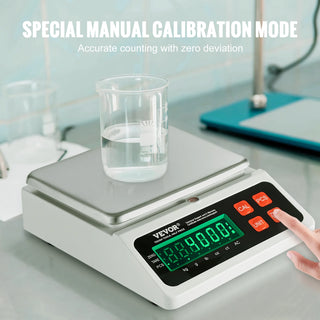 10kg x 0.1g Digital Counting Scale Electronic Laboratory Balance with LED Screen Table Top Scale for Industrial Weighing