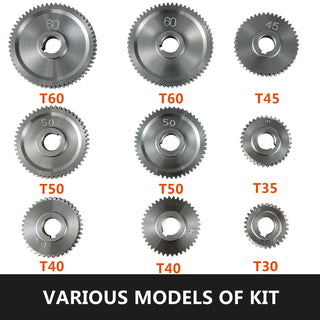 CJ0618 Precise Mini Lathe Replacement Gears T20-T80 9/17/18/27Pcs/Set Metal Exchange Gear Strong and Durable Machine Parts