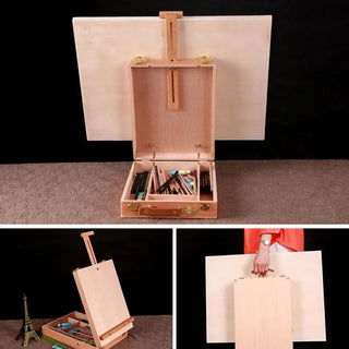 Wooden Art Easel Box Sketch Box Table Easel for Painting Desktop Easel for Drawing Sketch Easel Easel