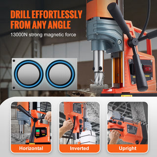 Magnetic Drill,1300W 1.57" Boring Diameter,13000N Portable Electric Mag Drill Press w/Variable Speed, Drilling Machine