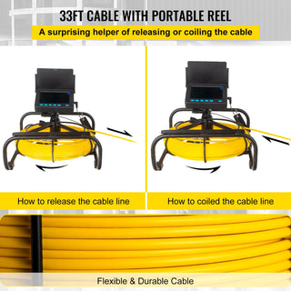 Sewer Camera 4.3" Screen Pipeline Inspection Camera with DVR Waterproof IP68 Borescope Industrial Endoscope for Home Drain