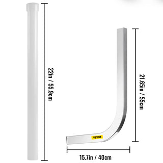 Boat Trailer Guide-ons 22" / 40" / 48" / 60" Steel Trailer Post w/2PCS PVC Tube Covers & Boat Accessories w/Mounting Parts