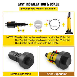 10Ton Hydraulic Exhaust Pipe Expander Kit 1-5/8 to 4-1/4Inch Manual Automotive Muffler Pipe Stretcher Expanding Tool Set