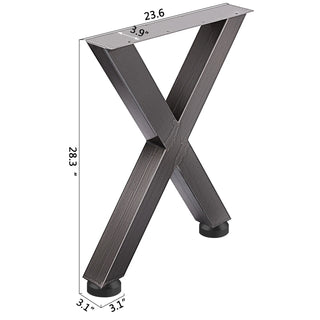 2PCS Metal Table Legs Steel 2204LBS / 1000KG Load  X-Shape with Pre-Drilled Holes for Home Use Commercial Bar Hotel Office