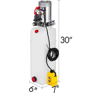 Lifting Jack Hydraulic Pump Power Unit 4L/ 6L/8L Plastic Tank Quick Start Oil Flow Single Acting For Dump Trucks Trailer