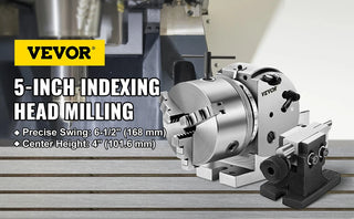 BS0 5" Dividing Head Indexing Head Semi Universal With Indexing Plates, Tailstock & 125mm 3-Jaw Chuck for Drilling Milling