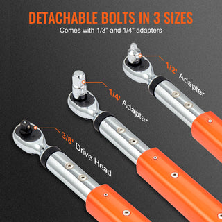 3/8" 1/2" Digital Torque Wrench Drive Electronic Torque Wrench Torque Wrench Kit 3.7-37/25-250ft.lb Torque Accurate Range