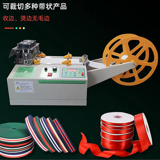 LY 220V/110V 400W LCD Screen Hot and Cold  Automatic Cloth Tape Cut Machine Magic Sticker Knife Tube Zipper Heat Shrink Cutter