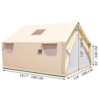 Canvas Wall Tent with PVC Storm Flap Large Canvas Wall Tent Waterproof Camping Canvas Tents With Stove Camping Steel Pipe