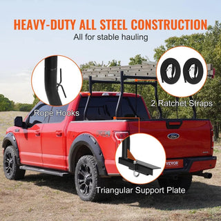 US  Truck Rack 46 in. to 71 in. Extendable Truck Ladder Rack 800 lbs. Capacity Steel Ladder Rack for Kayak Surfboard Lumber