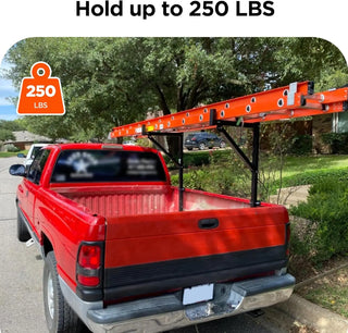 250 lbs Truck Rack Extendable Truck Ladder Rack Steel Ladder Rack for Duty Truck Bed Rack for Kayak Surfboard Lumber Ladder