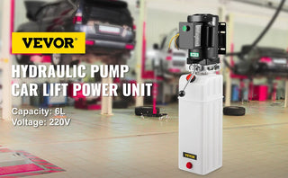 220V Hydraulic Pump 3HP Two and Four Post with 6L White Plastic Reservoir Power Unit Low Noise Fit for Car Lift Auto Hoist