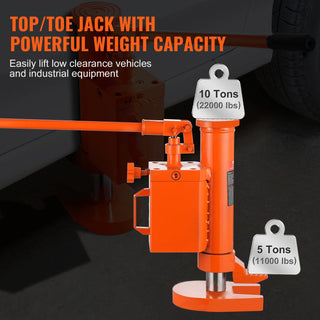 5 Ton On Toe Toe Jack Lift 10 Ton On Top Lift Capacity Machine Jack 360° Rotatable Claw Jack for Machinery Industry