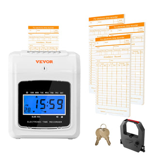 Punch Time Clock Time Clocks for Employees 6 Punches/Day Time Clock Include 102 Time Cards 1 Ink Ribbon & 2 Security Keys