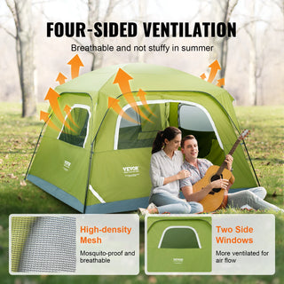 6 Person Outdoor Profession Fabric Tent Rainfly Waterproof Camping Tent Family Outdoor Instant Setup Tent with Carring Bag