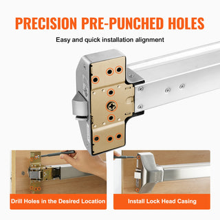 Push Bar Door Locks Stainless Steel Panic Bars for Exit Doors with Exterior Lever Push Bar Panic Exit Device Door Hardware