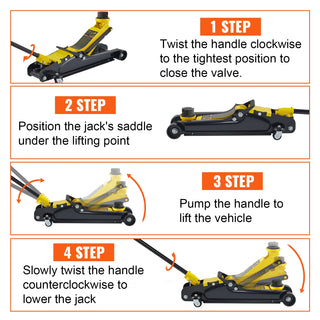 2.5T Floor Hydraulic Jack Pneumatic Low Profile Floor Jack Heavy-Duty Steel Racing Floor Jack with Single Piston Lift Pump