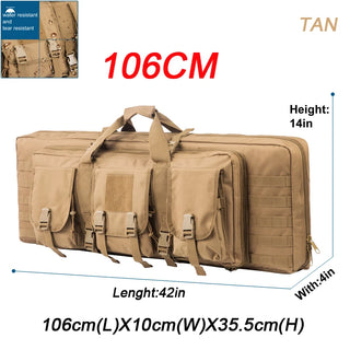 32 38 42 inch Double Rifle Case Bag Tactical Weapon Gun Case Rifle & Pistol Bag Long Gun Bag for Hunting Range Sports Transport