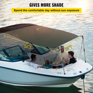 T-top Shade Extension UV-proof 600D Polyester Kit with Rustproof Steel Telescopic Poles waterproof T-Tops ＆ Bimini Top