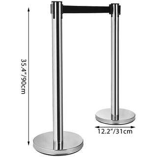 Crowd Control Stanchions 6-Pack with 3PCS 6.6 ft Retractable Belt Stanchion Posts Queue Pole for Crowd Control Barriers