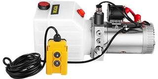 Lifting Jack Hydraulic Pump Power Unit 4L/ 6L/8L Plastic Tank Quick Start Oil Flow Single Acting For Dump Trucks Trailer