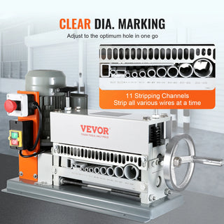 Automatic Wire Stripping Machine, 0.06''-1.42'' Electric Motorized Cable Stripper, 370W, 88 ft/min,w/An Extra Manual Crank