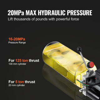 Hydraulic Pump AC 220V Single-Acting 1.7 GPM Flow Rate 3200 PSI Max Relief Pressure for Dump Trailer Car Lifting