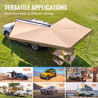 Vehicle Awning  Retractable Car Side Awning Car Awning with Waterproof Storage Bag  Suitable for Truck SUV Van Campers