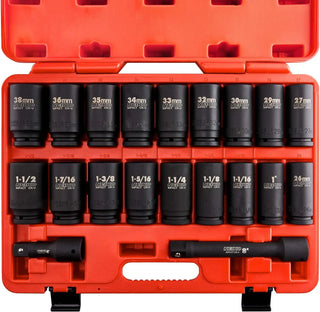 2024 NEW Drive Jumbo Master Impact Socket Set, SAE and Metric Shallow-Socket Tool Set, SAE