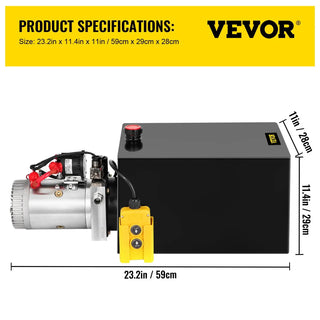 Lifting Jack Hydraulic Pump Single Acting Power Unit 12V DC 4-20 Quart Dump Trailer Powerplant Crane for Truck Car