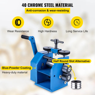 3Inch Rolling Mills Gear Ratio 1:2.5 Manual Combination Metal Jewelry Sheet Square Semicircle Pattern Wire Roller Mill