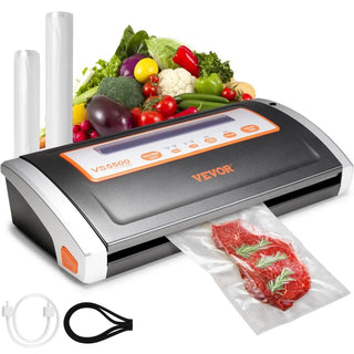 Electric Vacuum Food Sealer Machine 130W Manual Air Sealing System W/ Built-in Cutter Home Packing Machine Food Saver