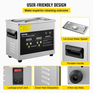 2L 3L 6L 10L 15L Upgraded Ultrasonic Cleaner Lave-Dishes Portable Washing Machine Diswasher Ultrasound Home Appliances