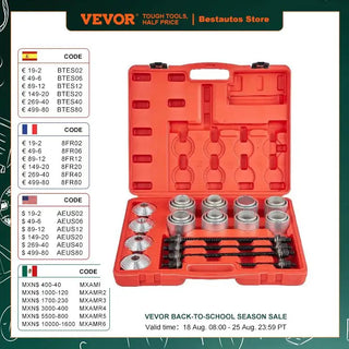 VEVOR 28pcs Pull and Press Sleeve Kit Removal Installation Bushes Bearing Tool for Cars and LCV HGV Engines Auto Maintenance Set