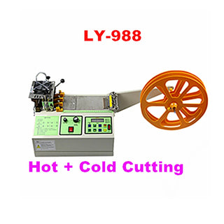 LY 220V/110V 400W LCD Screen Hot and Cold  Automatic Cloth Tape Cut Machine Magic Sticker Knife Tube Zipper Heat Shrink Cutter