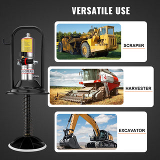 Grease Pump 50:1 Pressure Ratio Air Operated with 13 ft High Hose Barrel Cap and Lubrication 360° Grease Gun Head for Cars