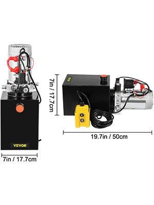 Lifting Jack Hydraulic Pump Single Acting Power Unit 12V DC 4-20 Quart Dump Trailer Powerplant Crane for Truck Car