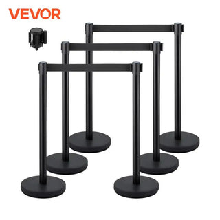 Crowd Control Stanchions 6-Pack with 3PCS 6.6 ft Retractable Belt Stanchion Posts Queue Pole for Crowd Control Barriers