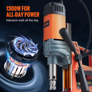 Magnetic Drill,1300W 1.57" Boring Diameter,13000N Portable Electric Mag Drill Press w/Variable Speed, Drilling Machine