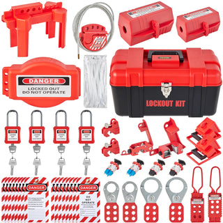 Lockout Tagout Kits,Electrical Safety Loto Kit Includes Padlocks,5 Kinds of Lockouts,Hasps,Tags,Box,Lockout Safety Tools