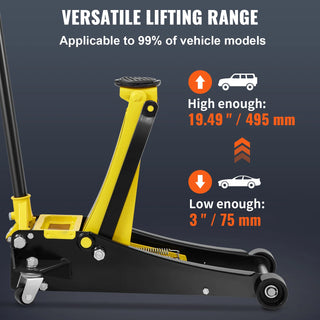 Floor Jack Low Profile Floor Jack Heavy-duty Steel Racing Floor Jack Quick Lift Pump Floor Jack Lifting Range 3.64"-19.49"