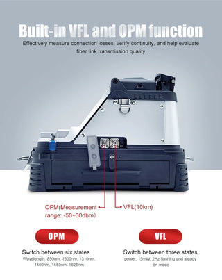 AI-10A AI-9 AI-6A AI-6C AI-6C+  Optial Fiber Fusion splicer Machine SM & MM With VFL OPM 5S Splicing Machine 6 Motors