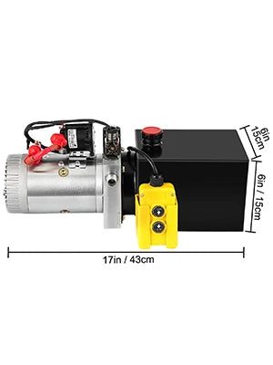 Lifting Jack Hydraulic Pump Single Acting Power Unit 12V DC 4-20 Quart Dump Trailer Powerplant Crane for Truck Car